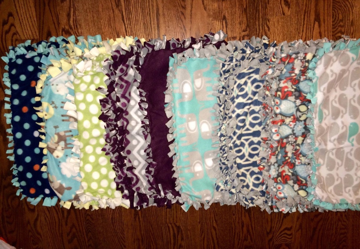 Finished fleece blankets